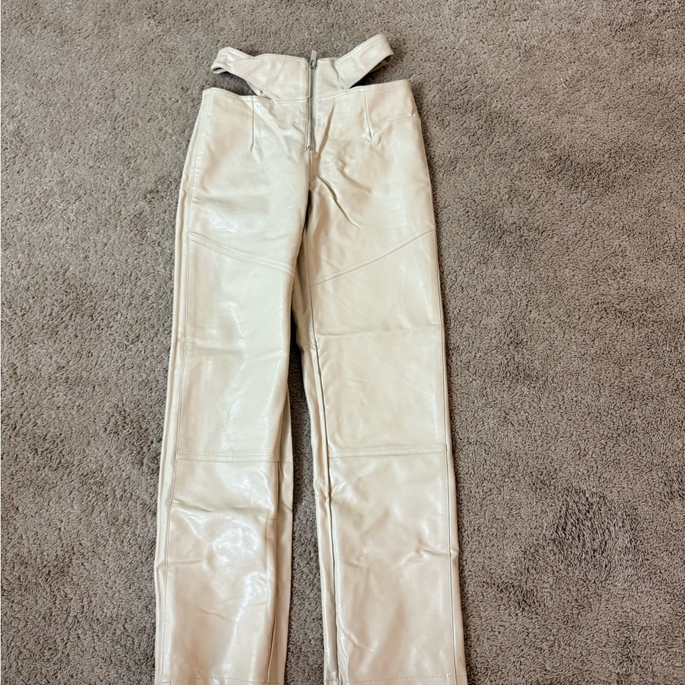 Faux leather pants